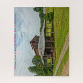 Rustige schuur North Carolina. Kerstgroeten Legpuzzel (Verticaal)
