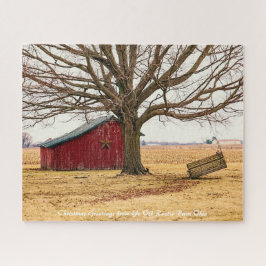 Rustige schuur Ohio.Kerstgroeten Legpuzzel