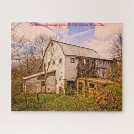Rustige schuur Ohio. Kerstgroeten Legpuzzel