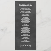 Rustige Script Chalkboard Wedding Black Ceremony Programmakaart (Achterkant)