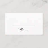 Rustige Script Flat Wedding Place Card Plaatskaartje (Voorkant)