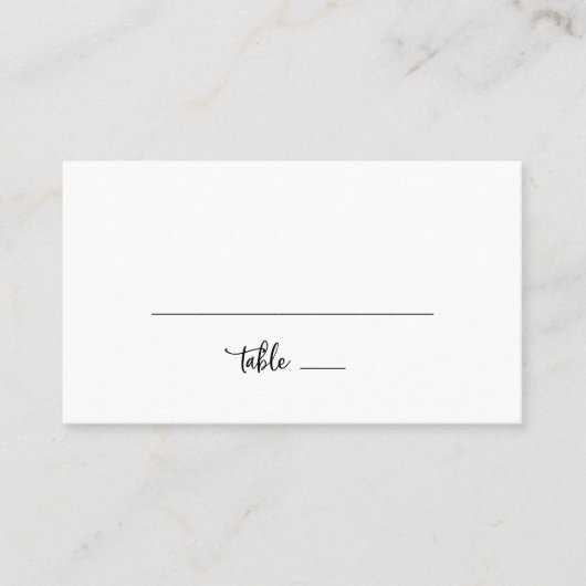 Rustige Script Flat Wedding Place Card Plaatskaartje (Voorkant)