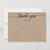 Rustige Script Kraft Dank u Flat Note Card Kaart (Voorkant)