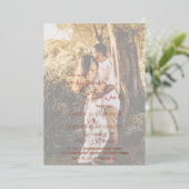 Rustige Script Photo Couples Shower Roos Gold Folie Uitnodiging (Staand Voorkant)