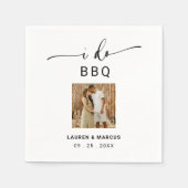 Rustige Script Photo I Do BBQ Engagement Party Servet (Voorkant)