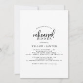 Rustige Script Rehearsal Dinner Invitation Kaart (Voorkant)