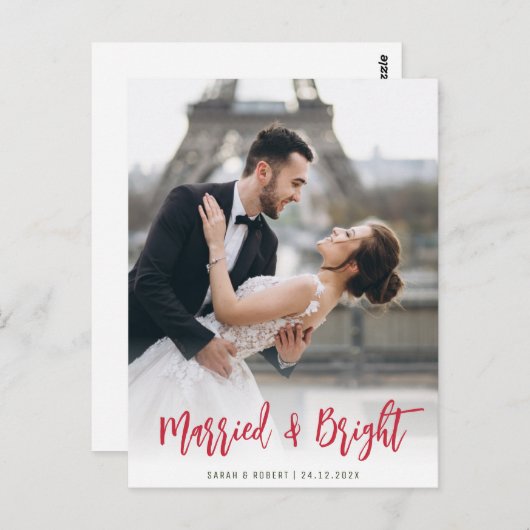 rustige scriptvakantieaankondiging briefkaart (Voorkant / Achterkant)