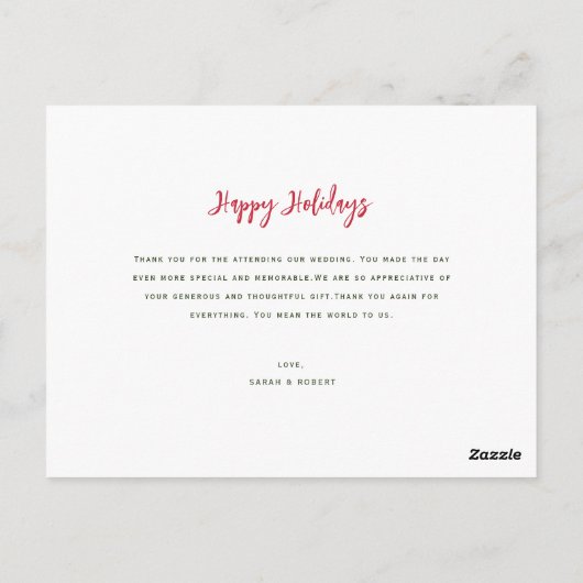 rustige scriptvakantieaankondiging briefkaart (Achterkant)