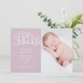 rustige scriptvlinder blush - aankondiging (Staand voorkant)