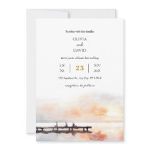 Rustige Seaside Soft Sunrise Pier Beach bruiloft
