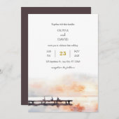 Rustige Seaside Soft Sunrise Pier Beach bruiloft Kaart (Voorkant / Achterkant)