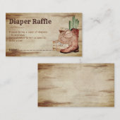 Rustige sekse onthult Diaper Raffle Baby Cowboy Informatiekaartje (Voorkant / Achterkant)