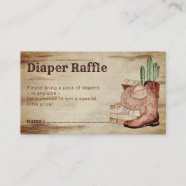 Rustige sekse onthult Diaper Raffle Baby Cowboy Informatiekaartje