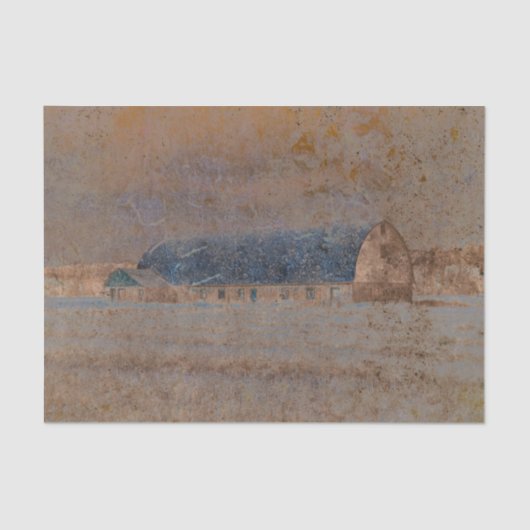 Rustige  Sepia Grunge Texture Barn Tissuepapier (Voorkant)