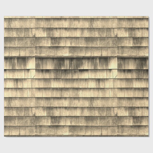 Rustige sepia houten plank textuur cadeaupapier (Vlak)