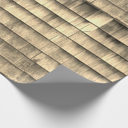 Rustige  sepia houten plank textuur cadeaupapier (Hoek)