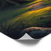 Rustige sereniteit in het bos bij zonsopgang poster (Hoek)