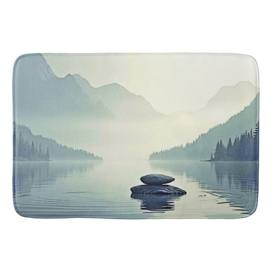 Rustige sereniteit van Mountain Lake Badmat (Voorkant)