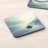 Rustige sereniteit van Mountain Lake Bier Onderzetter (Linkerzijde)