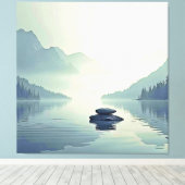 Rustige sereniteit van Mountain Lake Canvas Afdruk (Insitu (Houten vloer))