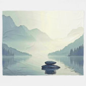 Rustige sereniteit van Mountain Lake Fleece Deken (Voorkant (Horizontaal))