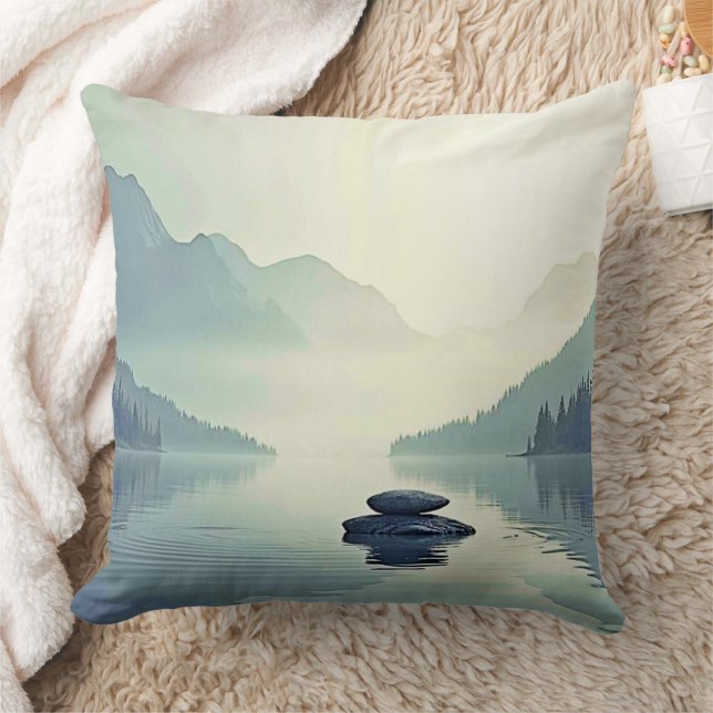 Rustige sereniteit van Mountain Lake Kussen (Deken)