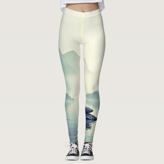 Rustige sereniteit van Mountain Lake Leggings (Voorkant)