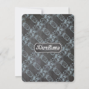 Rustige Serenity Blue Mason Jar Chalkboard Wedding Kaart