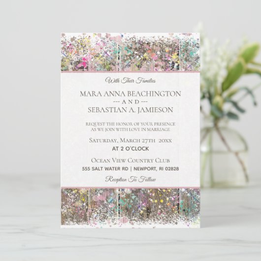 *~* Rustige Shabby Rainbow Distress Wood Kaart (Staand voorkant)