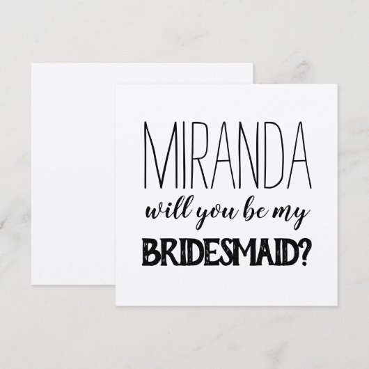 Rustige simpel ben je mijn bruidskaart (Voorkant / Achterkant)