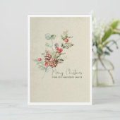 Rustige Simple Winter Botanische kerstKaart (Staand voorkant)