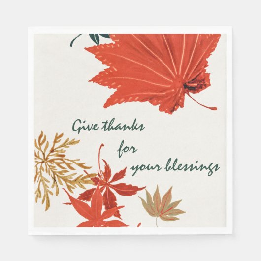 Rustige Sinaasappels en goudhoudende Bedankt Servet (Voorkant)