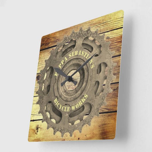 Rustige Sjabloon tandwiel met tandwiel Vierkante Klok (Hoek)