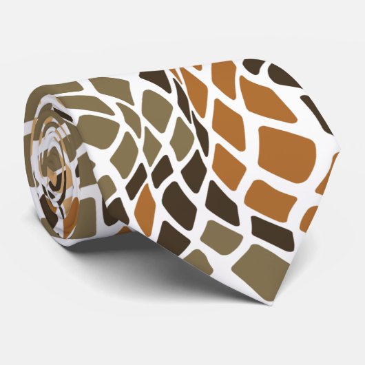 Rustige slang Huid Camouflage Pattern Brown Beige Stropdas (Opgerold)