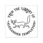 Rustige Sly Fox #3 Ronde Bibliotheek Boeknaam Zelfinktende Stempel (Design)