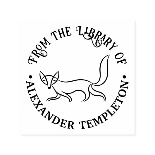 Rustige Sly Fox #3 Ronde Bibliotheek Boeknaam Zelfinktende Stempel (Design)