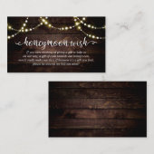 Rustige snaarlampen, Wedding Honeymoon Fund Wish Informatiekaartje (Voorkant / Achterkant)