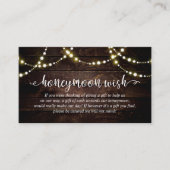 Rustige snaarlampen, Wedding Honeymoon Fund Wish Informatiekaartje (Voorkant)