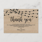 Rustige snaarlichten bruiloft Dank u kaartontwerp Informatiekaartje (Voorkant)