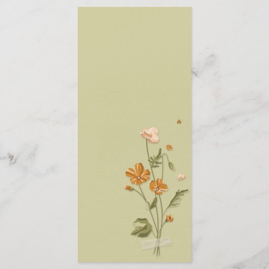 Rustige snaarverlichting trendy Floral Wedding Men Programmakaart (Achterkant)