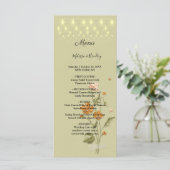 Rustige snaarverlichting trendy Floral Wedding Men Programmakaart (Staand voorkant)