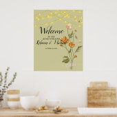 Rustige snaarverlichting trendy Floral Welcome Poster (Keuken)