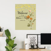 Rustige snaarverlichting trendy Floral Welcome Poster (Thuiskantoor)