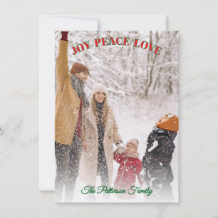 Rustige Sneeuw Familie Kerst Foto Herinneringen Feestdagenkaart