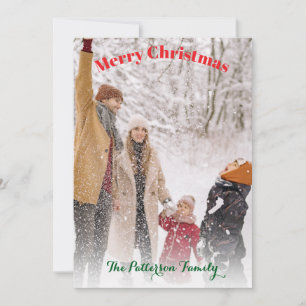 Rustige Sneeuw Familie Kerst Foto Herinneringen Feestdagenkaart