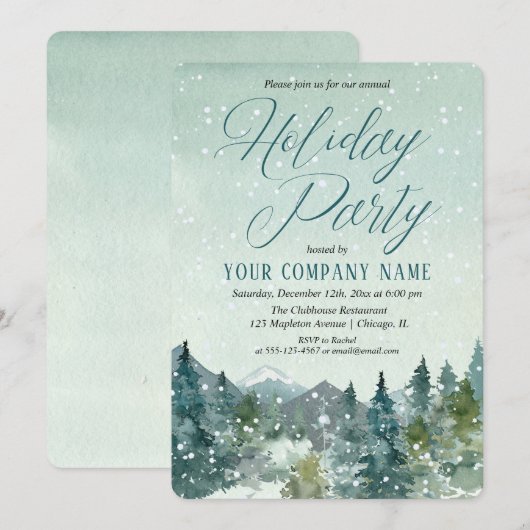 Rustige sneeuwbergonderneming kaart (Voorkant / Achterkant)