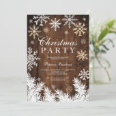 Rustige sneeuwflake-dennenbos winterkerstfeest kaart (Staand voorkant)