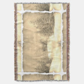 Rustige sneeuwgroene winterscène op perkament deken (Voorkant Verticaal)