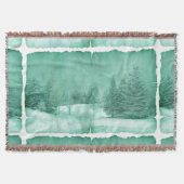 Rustige sneeuwgroene winterscène op perkament deken (Voorkant)