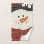 Rustige sneeuwman bad handdoek (Handdoek)